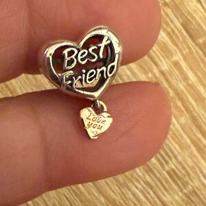 Silver and Gold Heart 'Best Friend' Pendant